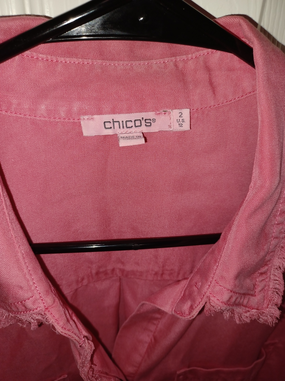 Chico's Pink Button-Front Utility Shirt - Picture 5 of 8